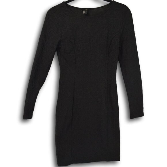 H&M Dresses & Skirts - H&M Black Basic Textured L/S Bodycon Dress S